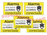 JUEGO 5 MINI CARTELES DE ALARMA CONECTADA