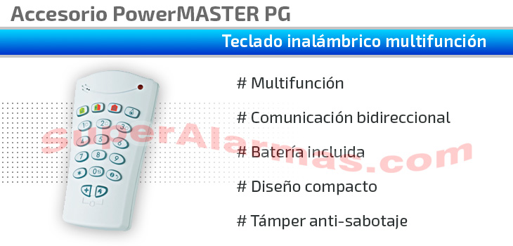 Teclado inalámbrico multifunción con comunicación bidireccional kp-140pg2 PowerMASTER