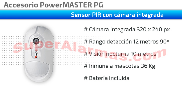 Sensor PIR con cámara integrada PowerMASTER next-cam k9 pg2