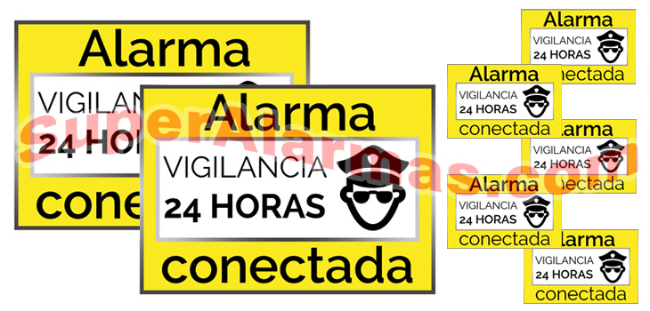 Carteles disuasorias de Alarma Conectada para completar su instalación de alarma. 