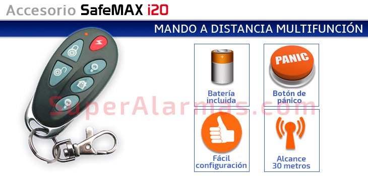 Mando a distancia para control de alarma SafeMAX i20