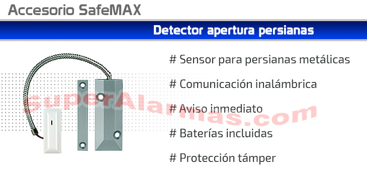Detector para persianas metálicas inalámbrico SafeMax