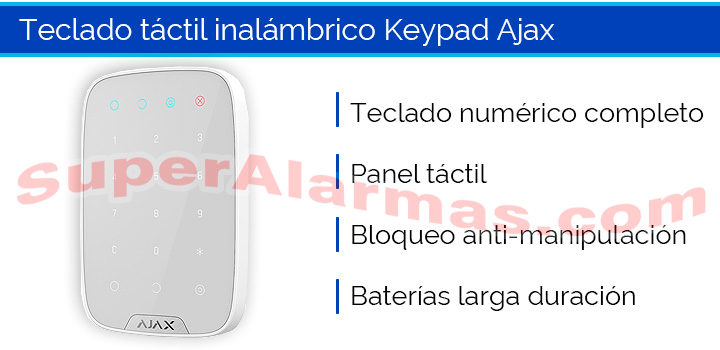 Ajax Keypad es un teclado inalámbrico con panel táctil y todas las funciones