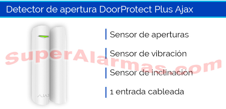 Ajax DoorProtect Plus es un sensor combinado de apertura, vibración e inclinación
