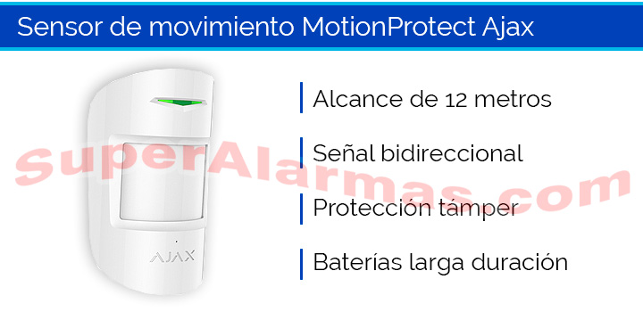 MotionProtect Ajax incluido en el kit básico Ajax Hub 2 Plus 