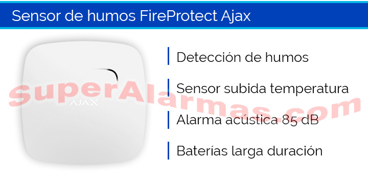 Ajax FireProtect es un detector de humos y subida de temperatura para Ajax