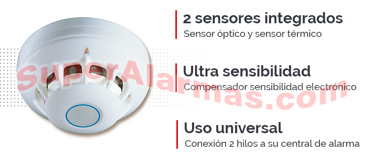 Sensor de humos óptico con compensador digital de sensibilidad