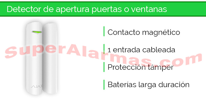 Sensores de apertura para puertas o ventanas Ajax.