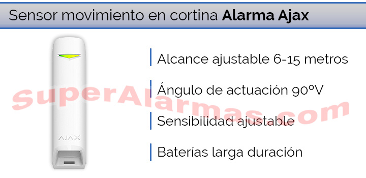 Sensor PIR en cortina para exterior con anti-masking alarma Ajax.
