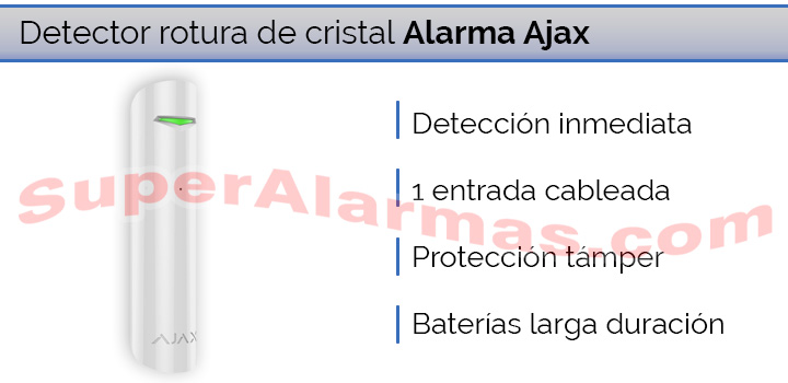 Detector de rotura de cristal Ajax alarma.