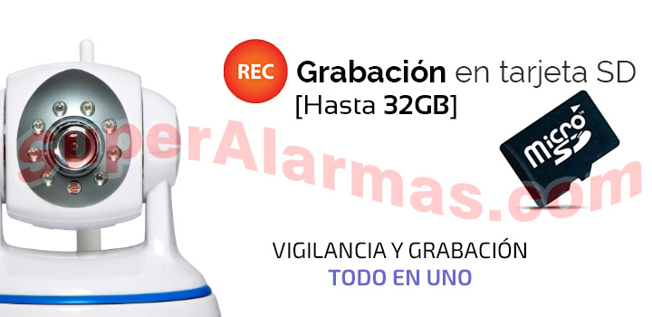Cámara IP Wifi con grabación en tarjeta interna micro SD